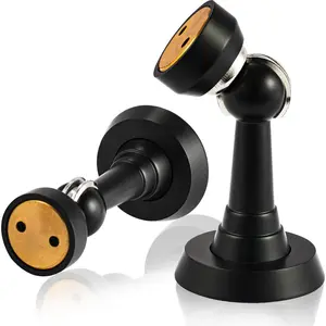 Door Stoppers, Brass  Door Stoppers for Bottom of Door, No Drilling Door Catch, Matt Black