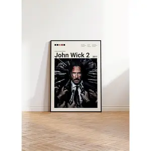 John Wick 2 Poster, John Wick 2 Print, Movie Print, Movie Poster, Living Room Poster, Film Poster, Movie Art, Minimalist Movie Poster, Unframed 2652