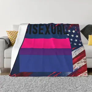 Blankets,Bisexual Pride Flag - LGBT Bisexual Gifts Throw Blanket Flannel Blanket Soft Fuzzy Blankets for Couch,Sofa,Chair,Bed,Camping,Picnic,Travel 50"x40"