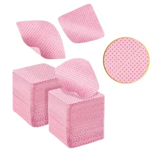 200PCS Lint Free Nails - Non-Woven Soft Cotton Nail Polish Tools, Nail Wipes in Pink- Lint Free Wipes for Nails Eyelash Extensions Gel Flawless