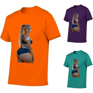 Men's Graphic T-Shirt With Sexy Blue Bikini Woman Print,Trendy Soft Short Sleeve Crew Neck Y2k Graphic Tee for Casual Streetwear,Gym,Workout | Holiday Gift for Dad,Husband,Boyfriend (Father's Day,Christmas,Birthday),Plus Size TShirt,Men Colthing