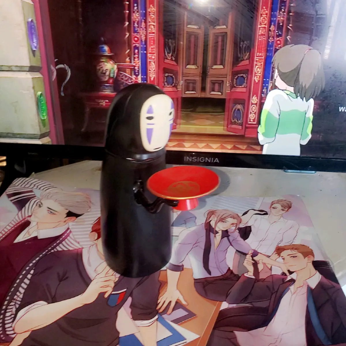 Studio Ghibli Spirited Away No Face Coin Eater Bank Decor Piggy Ornaments - Unique Coin Eater Bank Inspired by Film, Fun Home Decor for Children