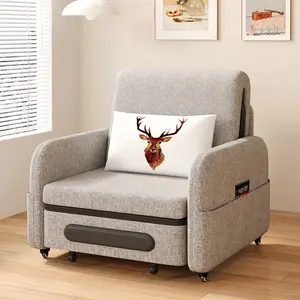 Extendable sofa bed zioSofa with sleeping function and storage space, sofa bed for small rooms and living rooms, dark grey and white (Gray)