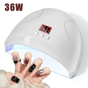 36W Compact UV LED Nail Lamp, USB-Powered Dryer with LCD Display Timer, Fast-Curing Light for Nail Art Polish, Portable Manicure Tool for Home Salon Use