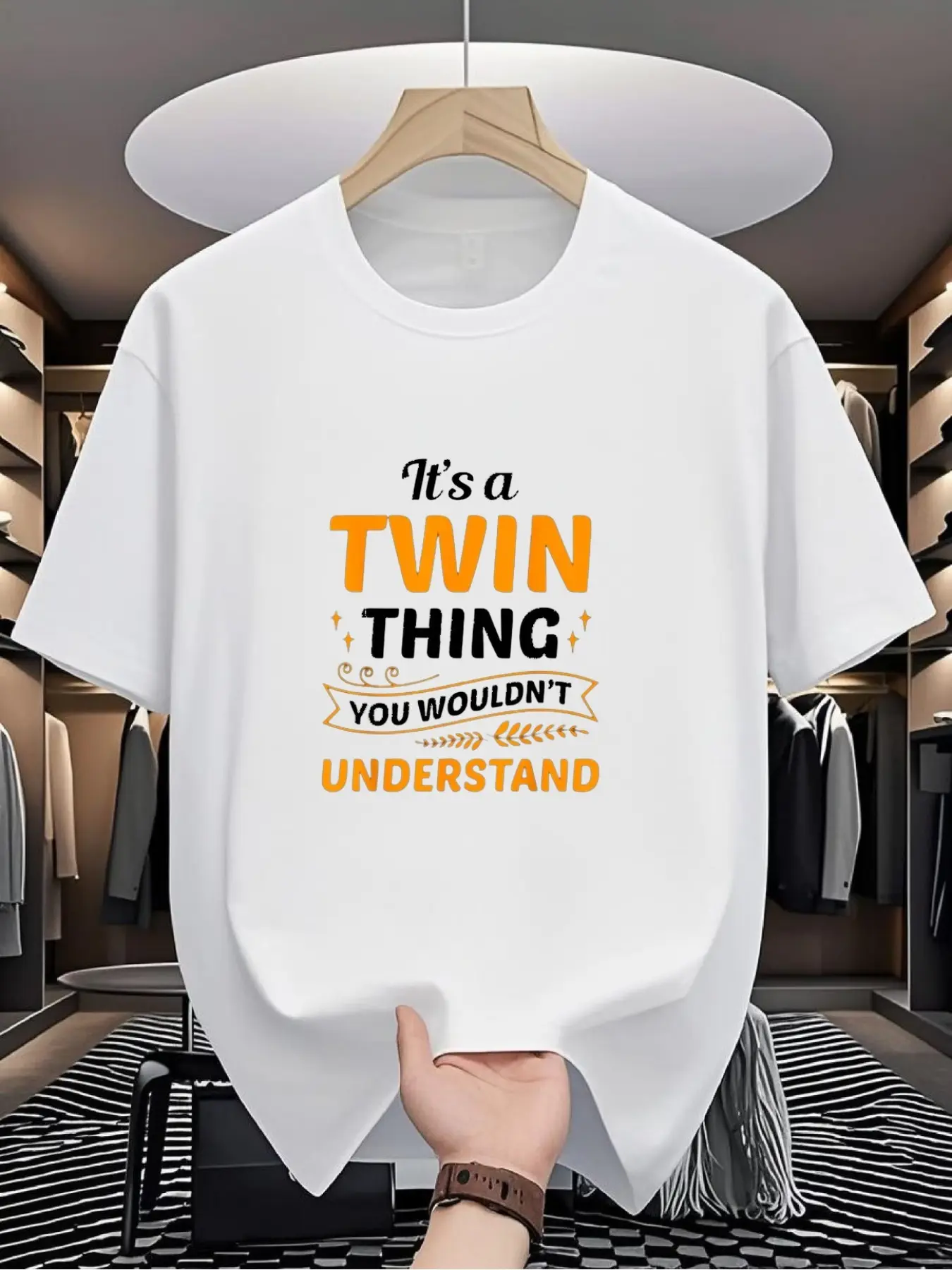 Retro Twin Sibling T-Shirt - "It's a Twin Thing You Wouldn't Understand" Graphic Tee Round Neck Casual Shirt Suitable for Twins Gift Machine Washable Comfortable Apparel for Twin & Sibling Bonding