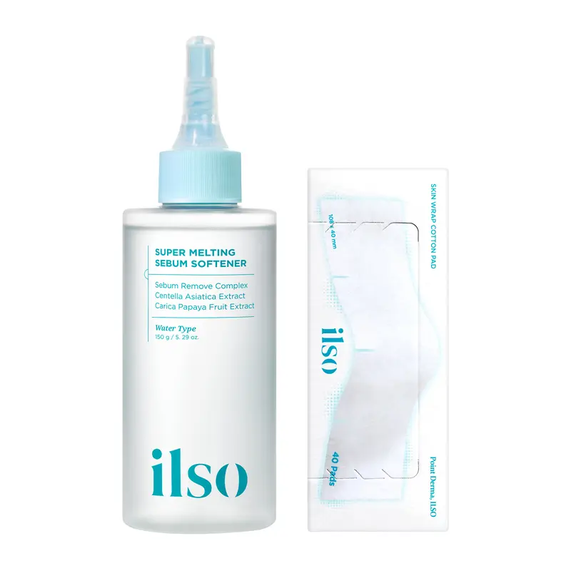 [ilso] Super Melting Sebum Softener - Blackhead Remover for Nose & Pore Care, Melts Clogged Pores Without Squeezing | 5.29 fl oz + 40 Toner Pads | Gentle for Oily & Sensitive Skin, Viral Korean Skincare