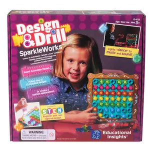 Educational Insights Design & Drill SparkleWorks - Light Up Drill Toy, STEM Learning with Toy Drill
