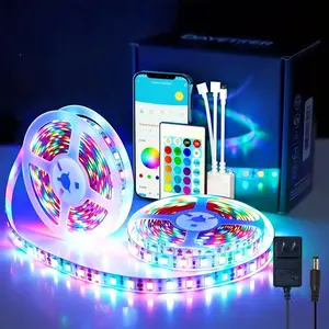 Extra Long Smart LED Strip Lights RGB Color Changing App Remote Control Music Sync Dimmable DIY for Bedroom Living Room Game Room Decor