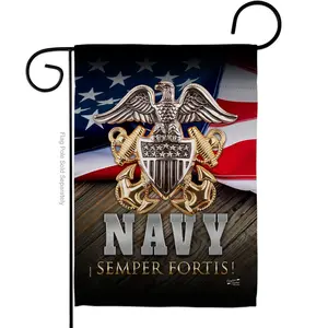 212 MAIN Angeleno Heritage G135172-BO 13x18.5 in. US Navy Semper Fortis Garden Flag, Double-Sided Armed Forces Vertical Outdoor Banner, Weatherproof Military Theme Home Garden Decor Gift