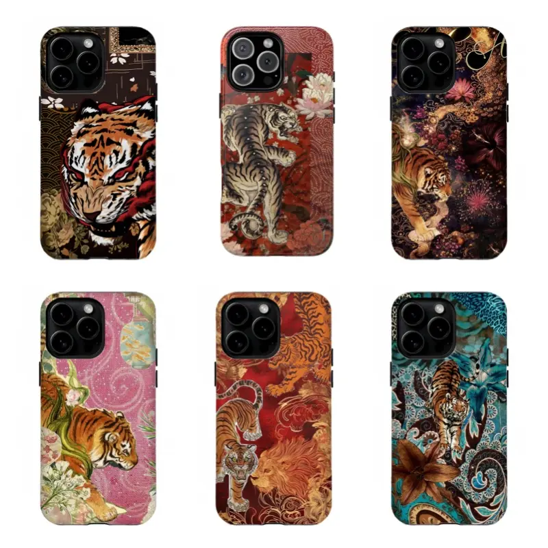 Ukiyo-e Tiger Phone Case,Tough phone case,for iPhone17 ProMax /16/15/14/13/12/11 Plus for Samsung phones, suitable for both men and women,