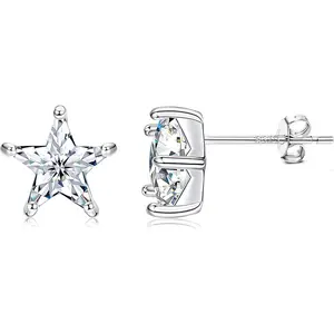 MILACOLATO Sterling Silver Moon Star Flower CZ Stud Earrings Cute Music Note Earrings for Women Men Dainty Cubic Zirconia Earrings Stud Jewelry Gifts