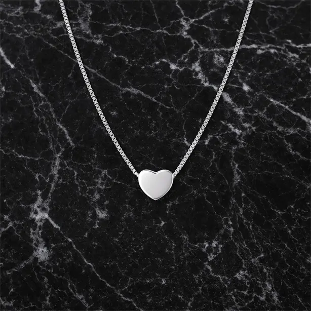 Women's Minimalist Heart-Shaped Necklace - Stainless Steel Daily Wear Chain Jewelry, Cute Gift Option, Daily Wear Necklace