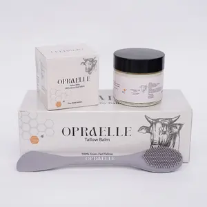 Beef Tallow for Skin – Beef Tallow & Raw Wild Honey Balm for Face & Body – Deep Moisturizing Tallow Balm with Silicone Applicator – Daily Skincare for Hydrated, Smooth-Feeling Skin