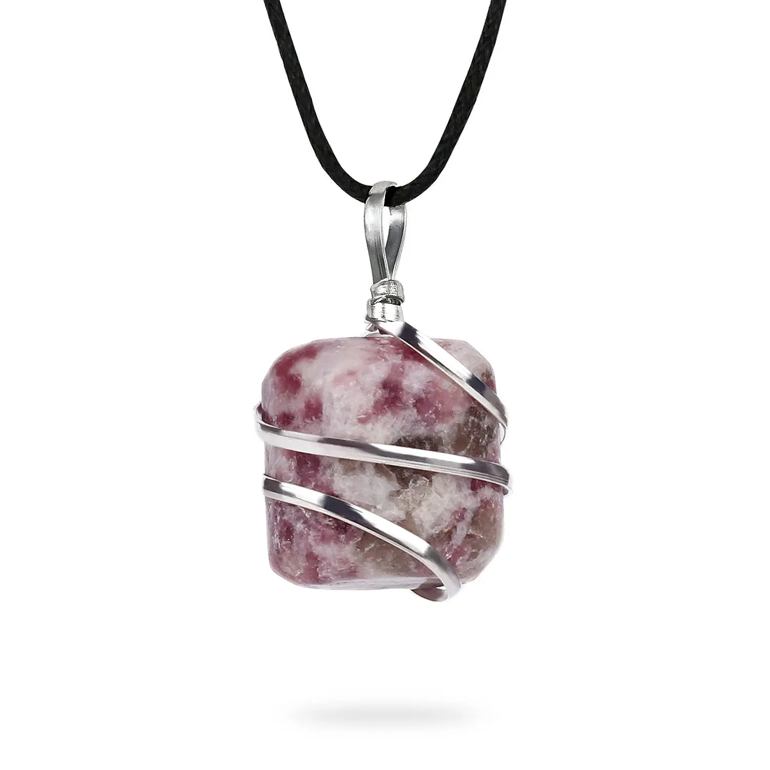 AYANA Lepidolite Crystal Necklace for Stress Relief, Sleep & Emotional Balance – Soothing Heart & Third Eye Chakra Stone, Ideal for Libra & Pisces