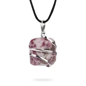 AYANA Lepidolite Crystal Necklace for Stress Relief, Sleep & Emotional Balance – Soothing Heart & Third Eye Chakra Stone, Ideal for Libra & Pisces