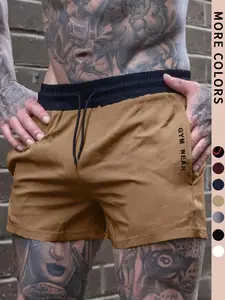 Men's Letter Print Leisure Shorts, Casual Comfy Breathable Athletic Shorts for Summer, Shorts for Men, Men's Bottoms for Daily Wear, Men Shorts, Jogging Shorts, Breathable Fitness Shorts, Summer Sports Shorts