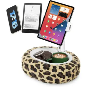 Tablet Pillow Stand,Kindle Pillow Stand, Compatible with 4-11" Tablet/Phone with Small Bowl, Kindle Holder Accessories,Idea for Reading and Video Watching  Bed,Leopard