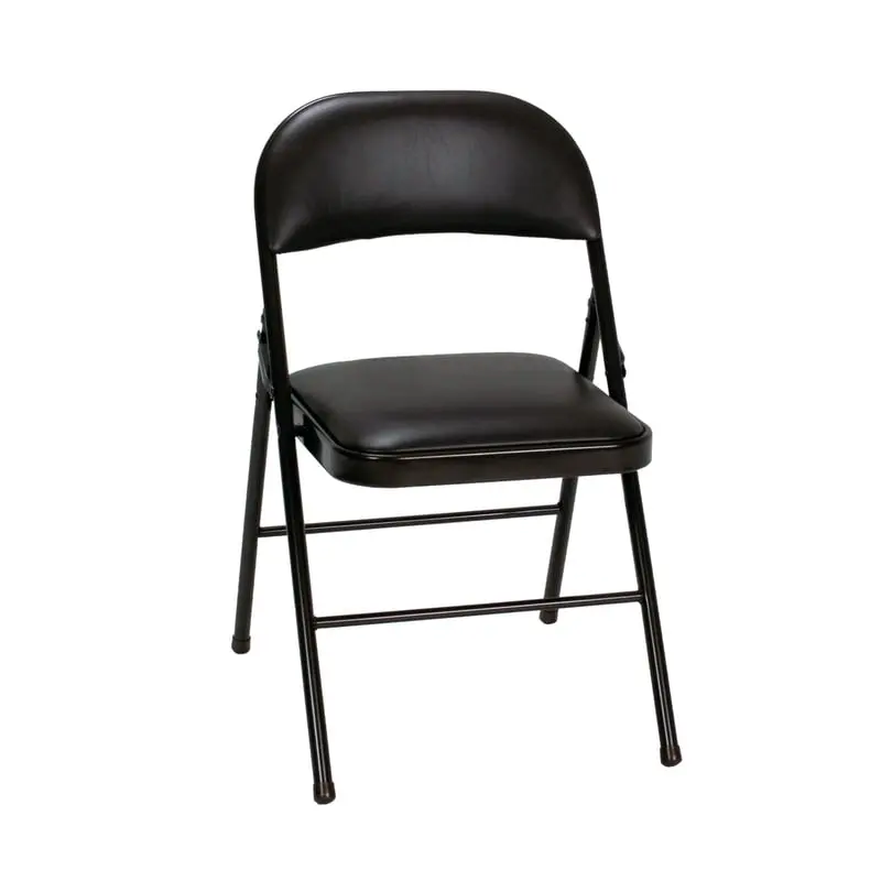 Ameriwood Cosco 8568578 Sturdy Modern Armless Black Vinyl Foldable Office Chair - Space-Saving Indoor Furniture for Convenient Use