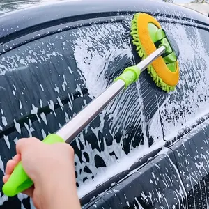 Car Wash Brush, Soft Bristles, Won't Scratch Your Car, Car Detailing Care, Long Handle Telescopic Three-section Car Wash Mop, Car Accessory, Suitable for SUVs, Trucks and RVs.