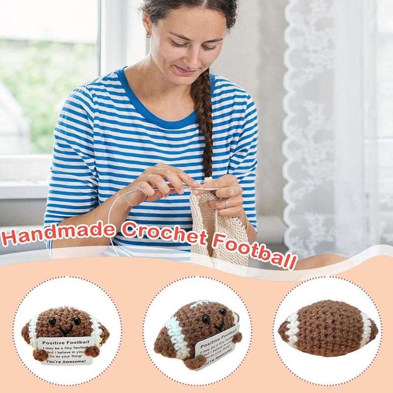 Emotional support crochet crochet basketball - emotional inspirational support gift, suitable for women, men, friends, teenage boys, girls, teammates - handmade basketball crochet mini rugby gift Christmas, New Year, decoration,