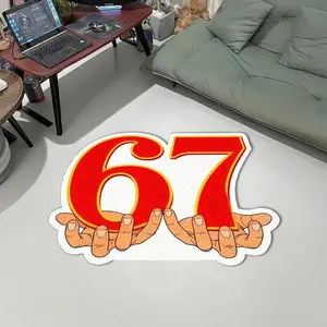 Six seven rug Creative Style Anti-Slip Rug, Home Decorative Rug, Artistic Home Decor Mat, Multi-Size Carpet for Living Room, Bedroom, Game Room, Holiday Gift Choice