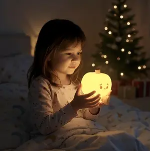 Christmas Pumpkin Night Lamp - A cute rechargeable desk lamp, suitable for winter home and bedroom decoration, a lovely Christmas gift
