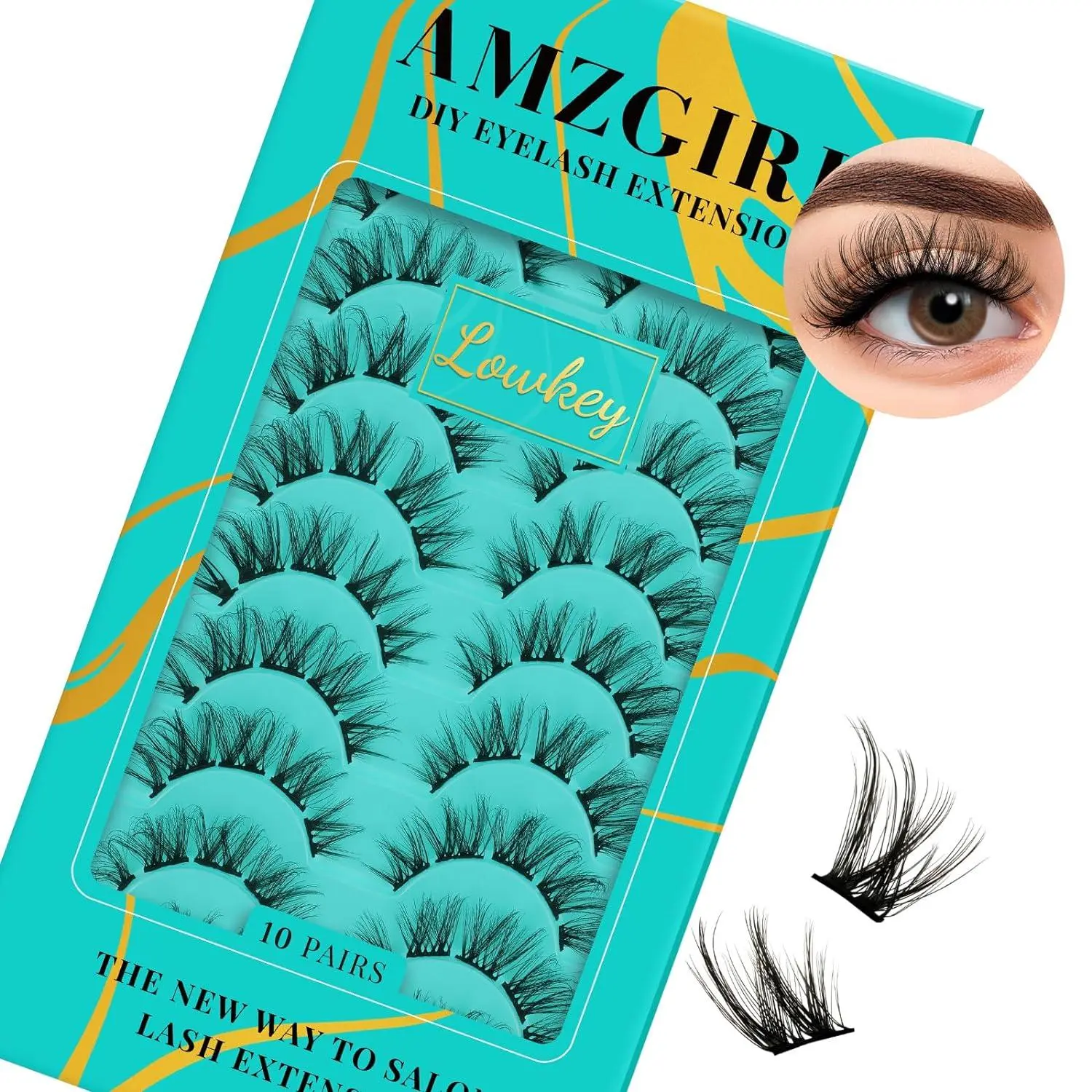 Clusters 10 Pairs Eyelash Clusters Wispy Diy Lash That Look Like Extensions 3d False Eyelashes Natural Soft Fluffy Mink Individual Cluster Lashes (Lowkey) Makeup Eyelashes Extensions