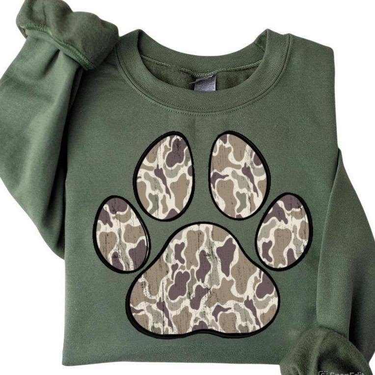 Camo Dog Paw Sweatshirt – Hunting  &hellip;