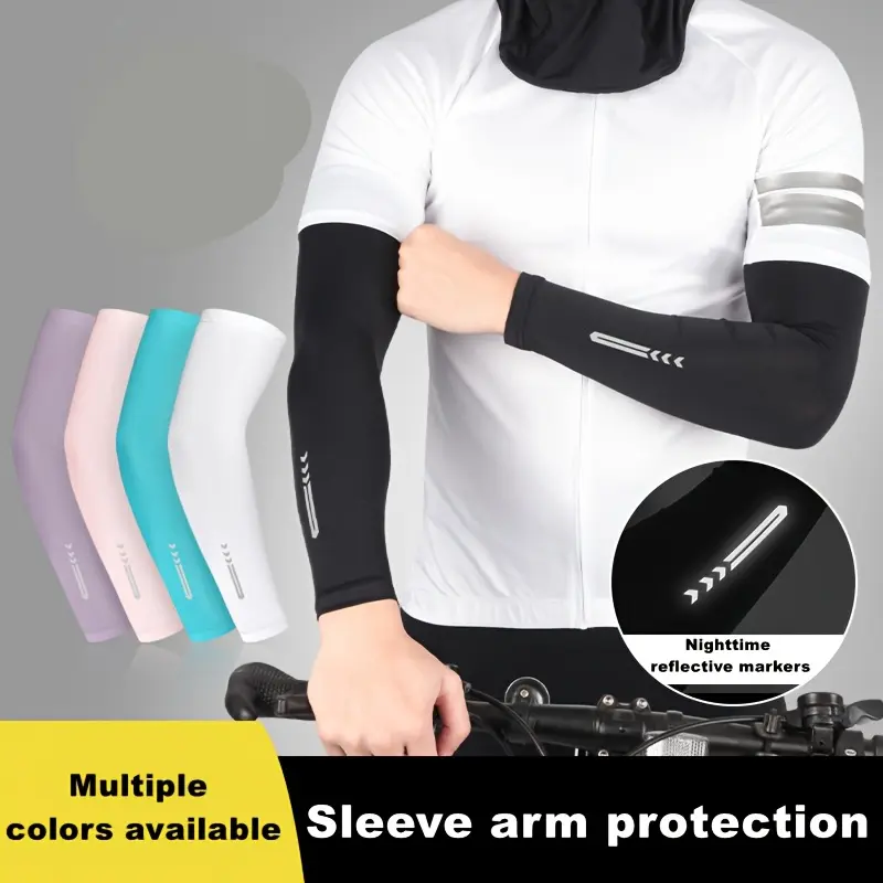 2PCS Reflective Sports Arm Sleeves – High-Elastic Breathable Compression Covers, Multiple Color Options for Running, Cycling & Gym