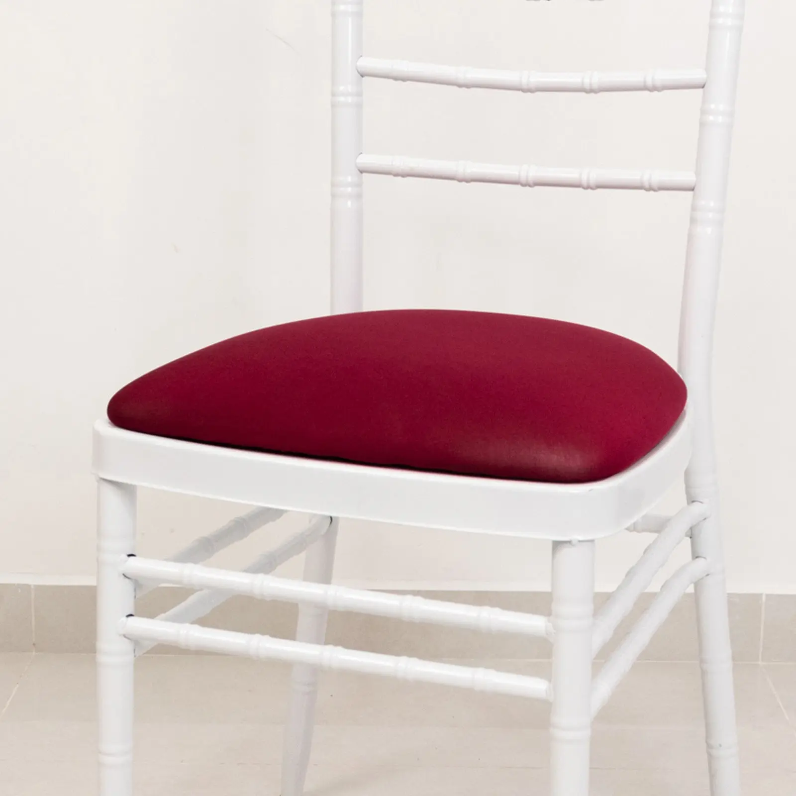 5-Pack Burgundy Spandex Fabric Full Cover Dining Chair Slipcovers - Washable, Stretch Fitted Chiavari Cushion Covers for Dining Room Use