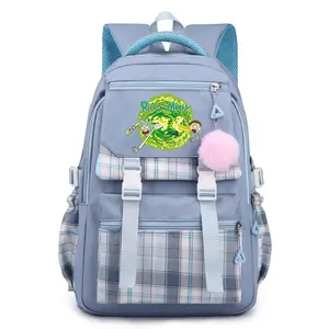Rick & Morty Adult Unisex Backpack Lightweight and Versatile Daypack with Adjustable Shoulder Straps Backpacks Gift for Family and Friends Style-6-Blue