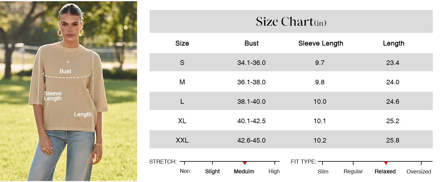 Arach&Cloz Womens 100% Cotton 3/4 Length Sleeve Sweater Crochet Tops Shirts Casual Blouses Resort Wear Summer 2026