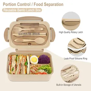 3-Compartment Insulated Lunch Box (1220ml) |   Adult Bento Box with Cutlery Set |   Leakproof Food Container |   2025 Kitchen Gadget |   Perfect for |   Summer & Winter Essential