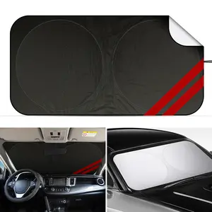63*34inch Foldable Car Front Windshield Sun Shade,  Sun Visor Protector Window Sunhade, Fit for Dodge Charger Challenger Durango Journey (Black)