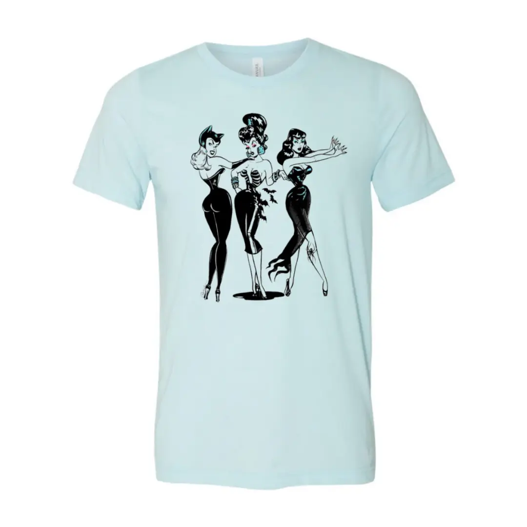 Comfort Colors Retro Vampire Girls T-Shirt – Vintage Gothic Halloween Graphic Tee, Spooky Pinup Shirt, Unisex Horror Gift, Shirt For Women Men