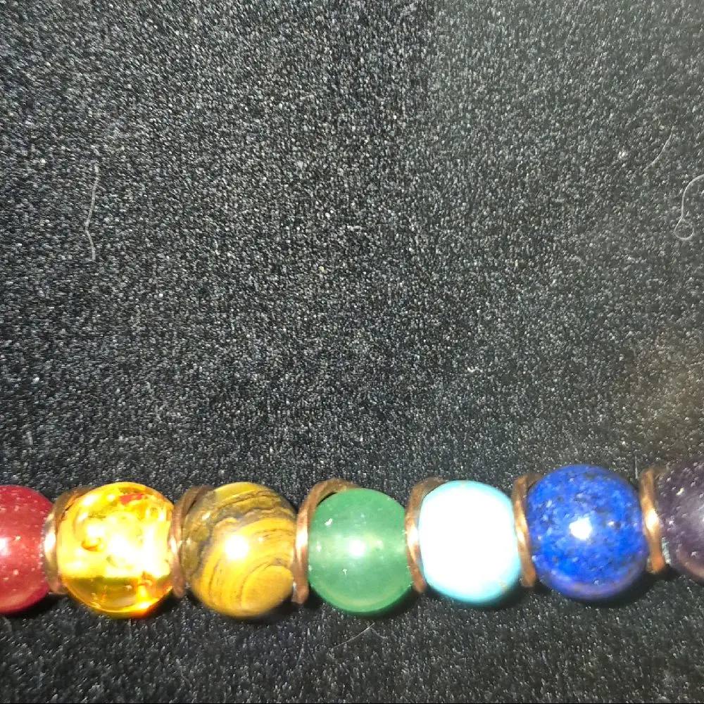 copper wrapped chakra necklace