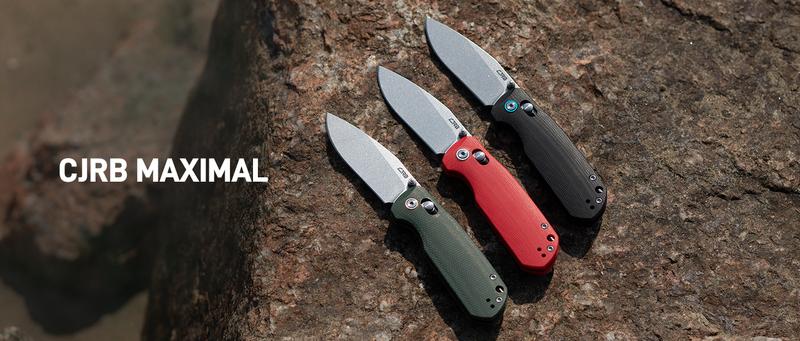 CJRB Maximal Pocket Tool Knife with 2.95" AR-RPM9 Steel Blade and G10 Handle Knife for Camping, Survival Gear, Outdoor Survival Supplies and Survival Equipment Set