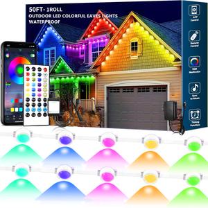 SEGRASS Smart RGB Eaves Lights, IP67 Waterproof Permanent Outdoor Programmable Colorful Ambient LED Lights with App & Remote Control, Music Sync for Christmas, Garden Decorations, Smart Led Lights,campingessentials,outdoorfurnitureset,campinggear summerwi