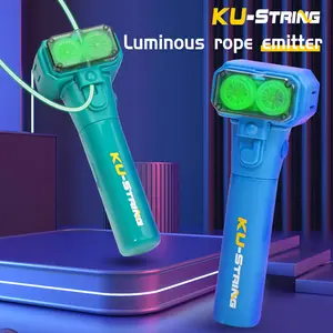 Handheld Fun Stress Reliever Electronic Rope Launcher Toy, The Glow-In-The-Dark String Shooter Toy, Electric Luminous Rope Light, Portable Rope Launcher, Gift for Adult and Kids Rope Launcher, Viral Fidget Toy Gadget, Music Festival Rave Dance Accessory