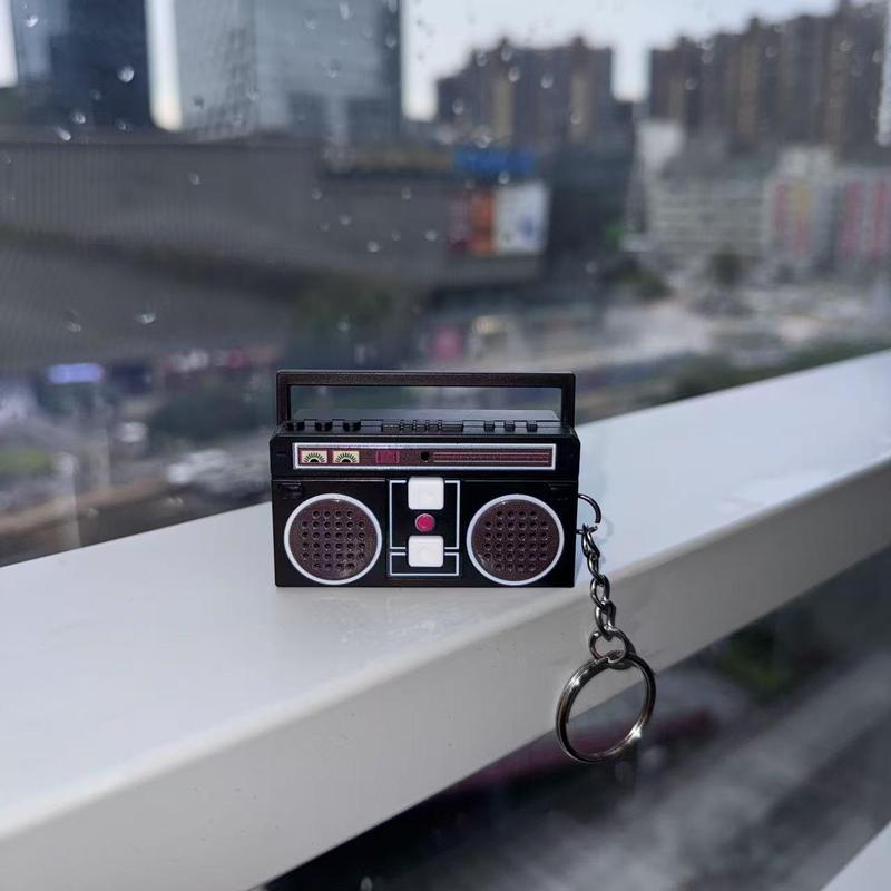 1 minute retro mini recorder keychain fun singing music playing keychain couple friend gift