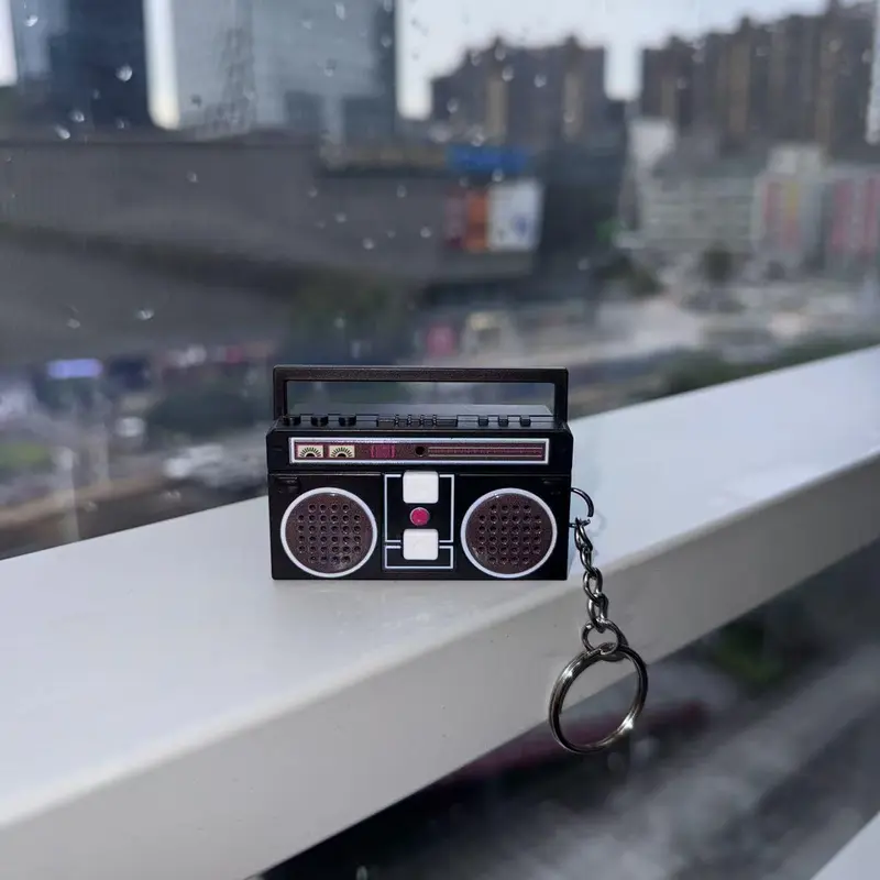 1 minute retro mini recorder keychain fun singing music playing keychain couple friend gift