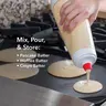 MIUVA 4.5-Cup Pancake Batter Dispenser & Mixer with BlenderBall Whisk - Bakeware Baking Supplies Utensils, Smooth Fast-Mixing, Easy-Pour Heat-Safe Spout, Cylindrical Reusable Plastic-Silicone Kitchen Tool for Crepe Shapes