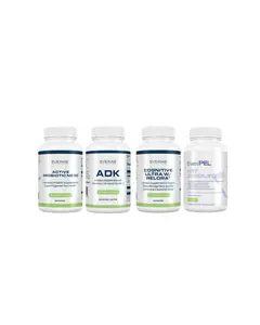Evexias Menopause Bundle:  Active Probiotic ND 50 + ADK + Cognitive Ultra w/Relora + HRT Complete E + NAD+ Vitamin Supplement Pack Healthcare Dietary Fitness Edible Healthy