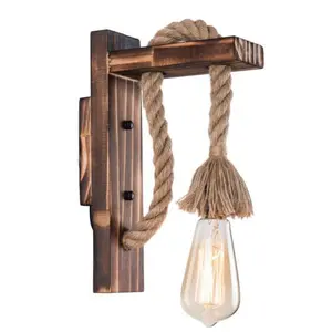 Wall Sconces E26 Wood Wall Lamp for Bedroom Bedside Farmhouse Reading Sconces