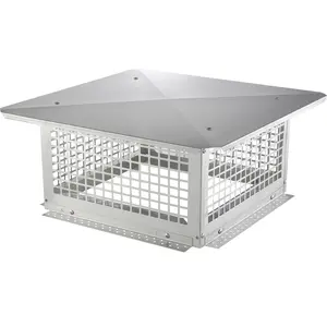 VEVOR Chimney Cap,  17 x 17 inch, 304 Stainless Steel Fireplace Chimney Cover, Not Easily Toppled & Practical Accessories & Easy Installation, Fits Mesh Flue Covers Outside Clay Flue Shingles, Silver