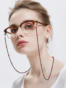 Vintage Crystal Stone Eyeglass Chain, Adjustable Necklace Strap, Stylish Accessory for Glasses & Masks, Perfect Gift Idea