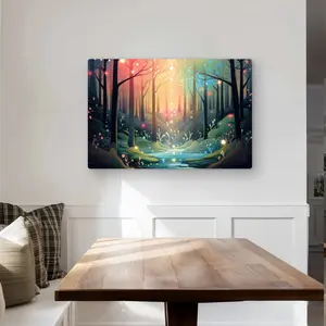 212 MAIN Light Magical Forest Nature Photo Aluminium Metal Print Wall Art - 24x36 in Artistic Room Decor, Ideal Home Supplies Gift