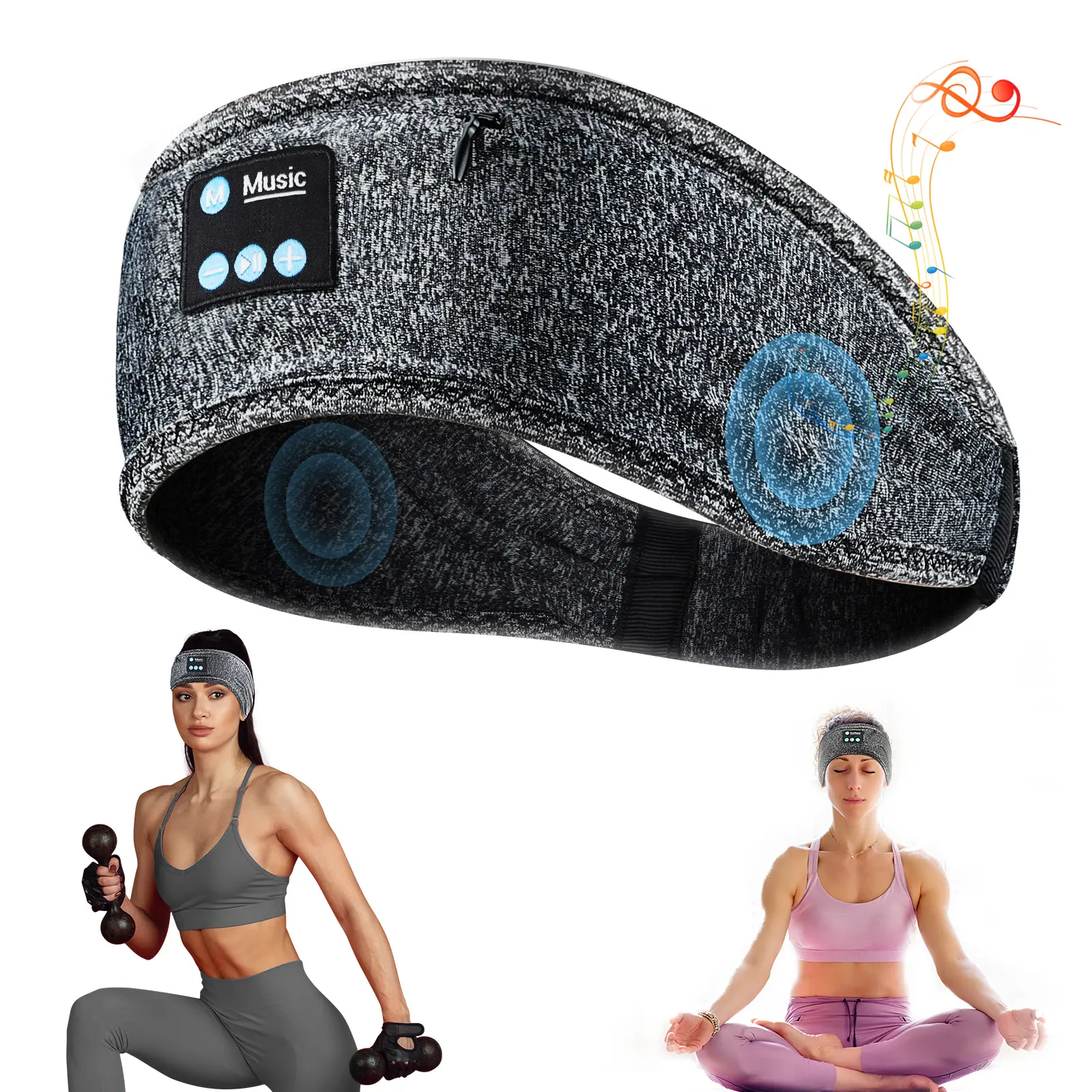 Rechargeable Bluetooth Sports Headband, Touch-Controlled Wireless Audio Earphones for Travel & Fitness, Long-Lasting Battery, Exceptional Performance Electronic Headset, Rechargeable Bluetooth Sports Headbands