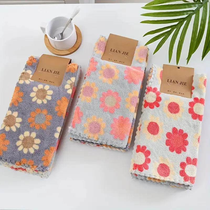 10/30 ultra-soft bohemian floral squares, quick-drying, super absorbent, chemical-free, suitable for all skin types, for home and bathroom use Flower Quick Dry Towels