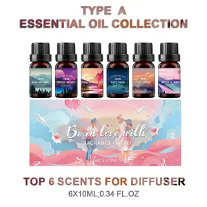 Essential Oil Set, 6 Counts/box Romantic Series Essential Oil, Home Fragrance for Diffuser, Car, Humidifier, Birthday Gift, Scented, Scented Diffuser Oils